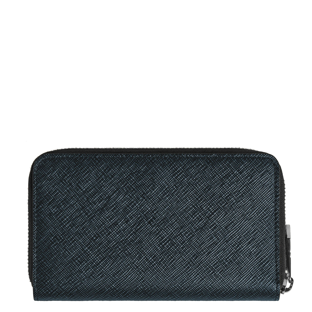 Montblanc WORLD 12 compartments with medium tailoring zipper tweed blue 220362