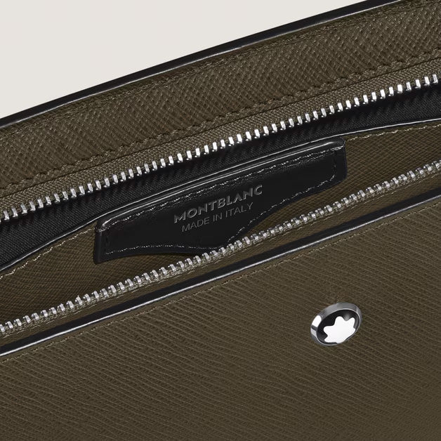 몽블랑 사토리얼 카키 가죽 클러치 백 221566