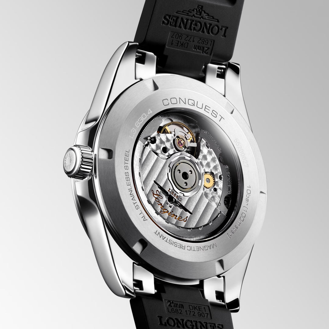 Longines Conquest 41mm black automatic steel watch L3.830.4.52.9