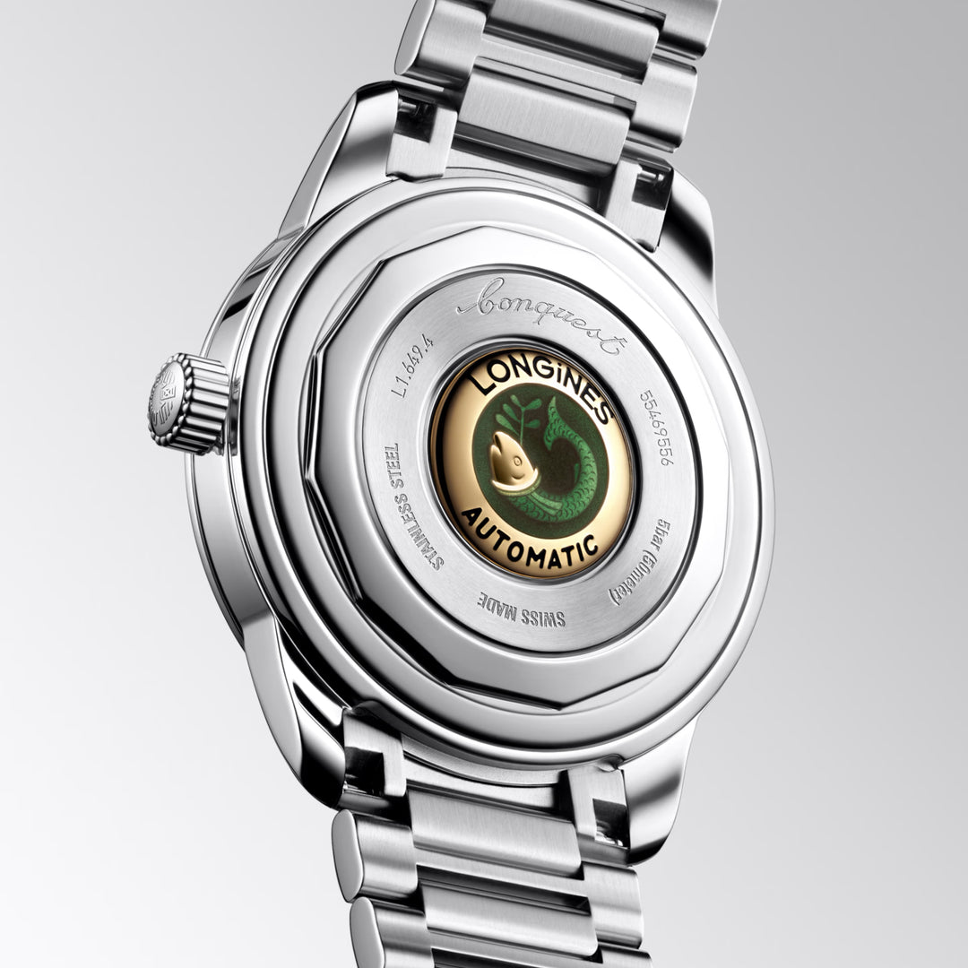 Longines Conquest Heritage Relógio automático azul de 38 mm em aço L1.649.4.92.6