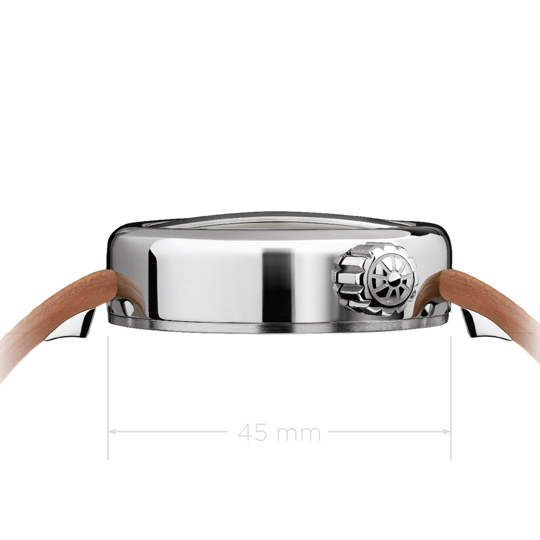 Giuliano Mazzuoli klokke Manometer 45mm blå automatisk stål MRP03N