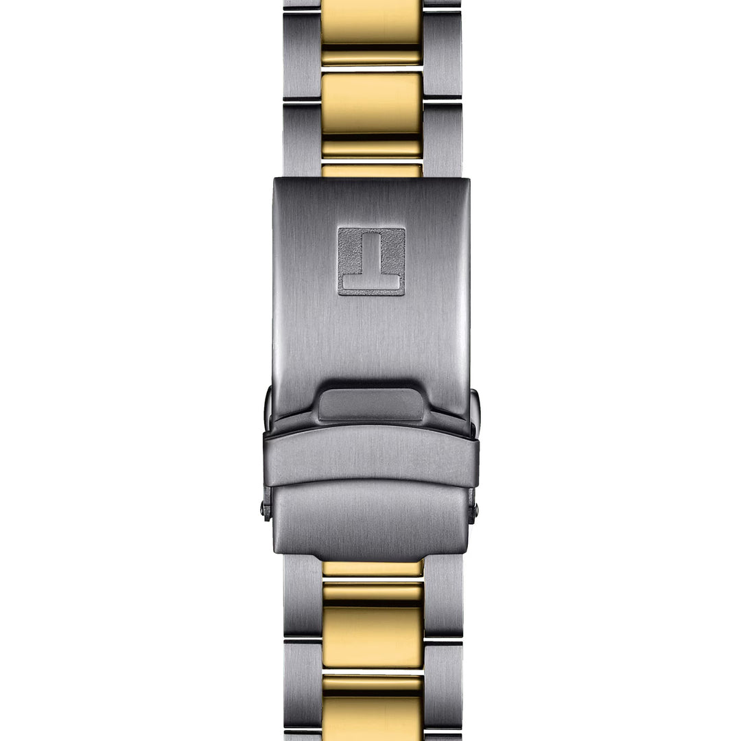 ساعة تيسو Seastar 1000 40 ملم كوارتز أسود فولاذ مطلي بتقنية PVD ذهب أصفر T120.410.22.051.00