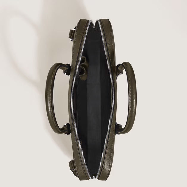 Porte-documents Montblanc slim Sartorial en cuir kaki 221548