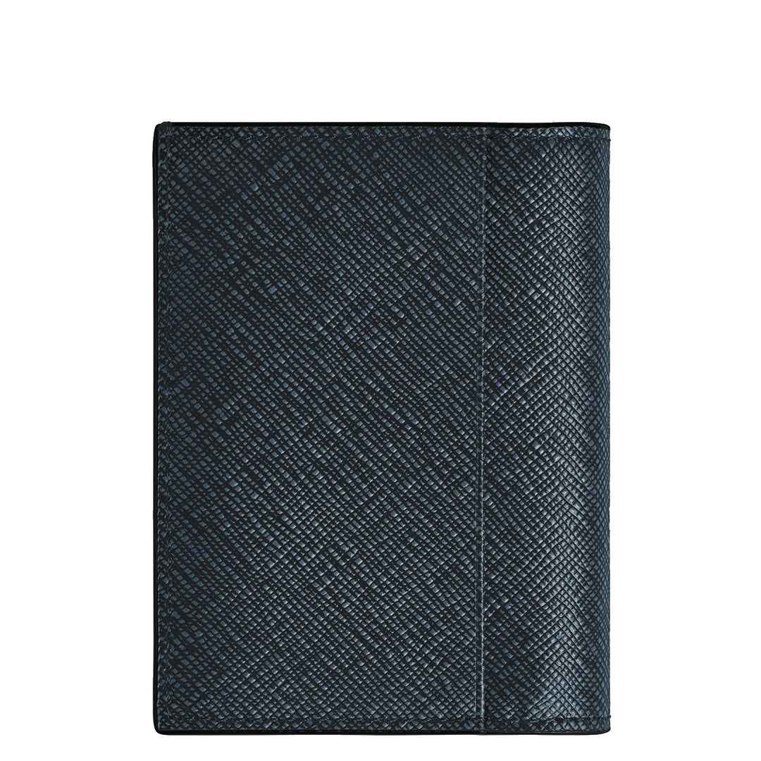 Montblanc portafoglio mini 4 tasche pelle Sartorial tweed blu 220382