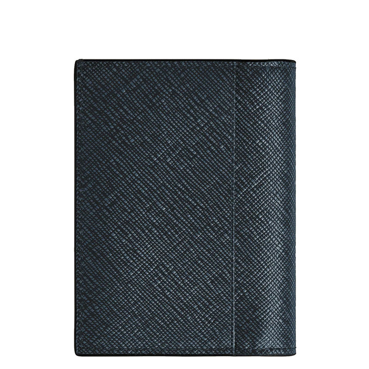 Montblanc portafoglio mini 4 tasche pelle Sartorial tweed blu 220382