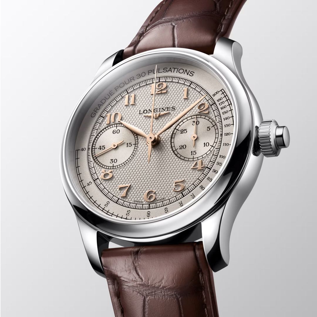 Longines ur Master Collection Chrono Monopusher 41mm elfenben manuelt stål L2.960.4.78.2