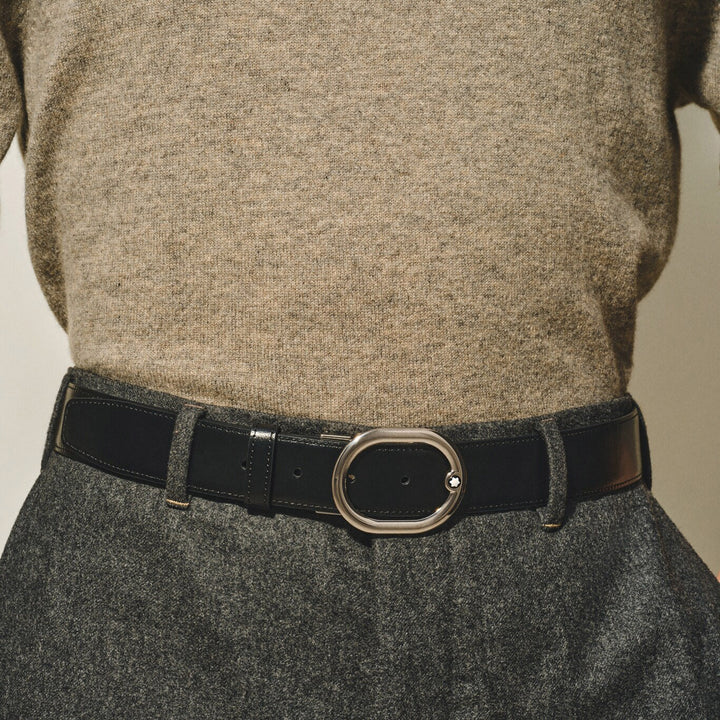 Montblanc reversible belt Tweed blue / black 220965