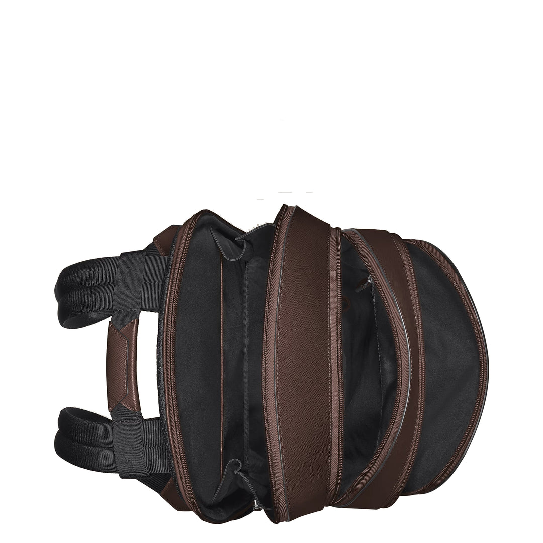 Rucsac mediu Montblanc 3 compartimente Piele sartorială Culoare Ebony 222929