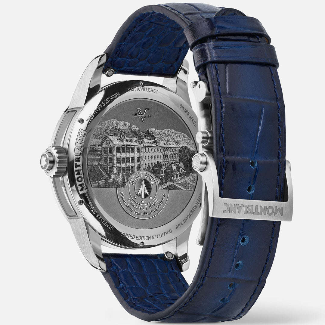 Montblanc Clock 1858 The unveiled minerva chronograph limited edition - 100 specimens 43mm skeletal manual steel 133296