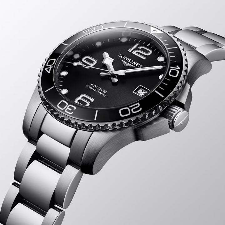 LONGINES HYDROCONQUEST WATCH 39MM BLACK Automatic Steel
