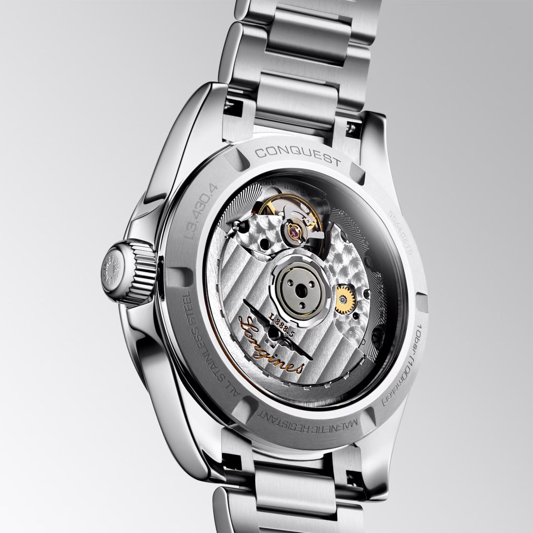 LONGINES CONQUEST 34MM WATCH AUTOMATIC GREEN STEEL L3.430.4.02.6