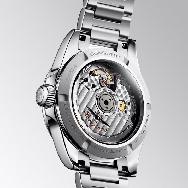 LONGINES CONQUEST 34MM WATCH AUTOMATIC GREEN STEEL L3.430.4.02.6