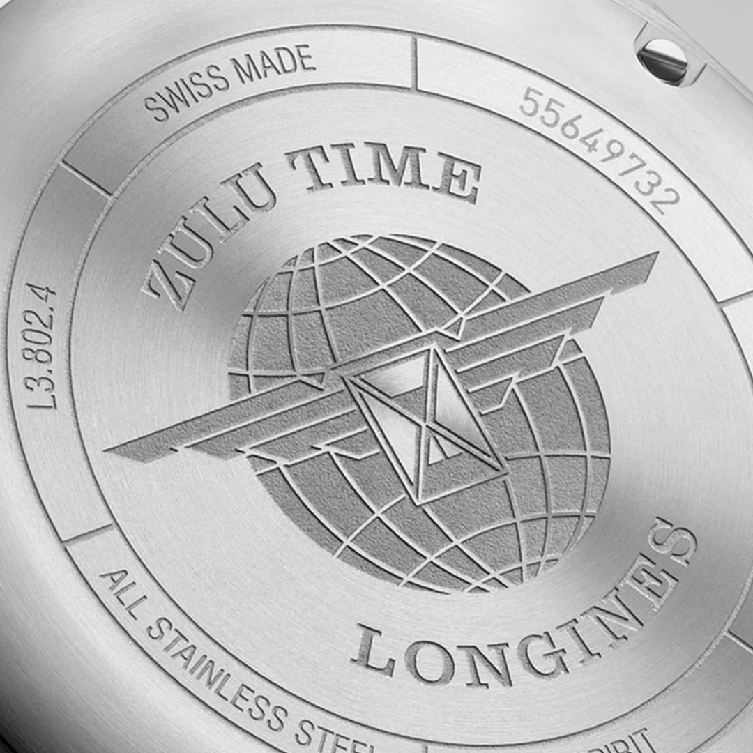 Longines Watch Spirit Zulu Time 39mm 블랙 자동 스틸 L3.802.4.53.6