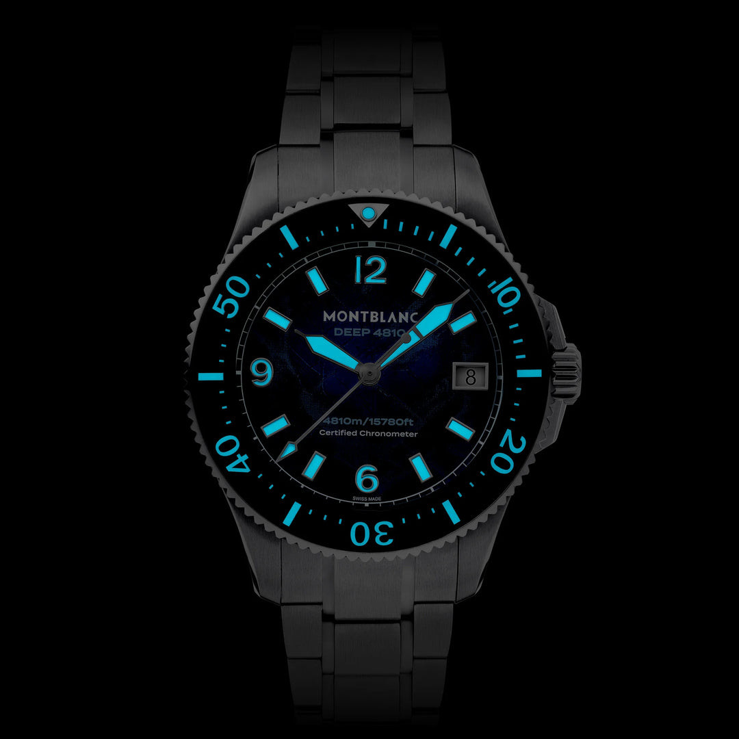 Montblanc Iced Sea 0 Oxygen Deep 4810 43mm Blue Titanium 135634