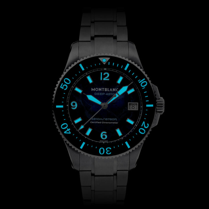 Montblanc Iced Sea 0 Oxygen Deep 4810 43mm Blue Titanium 135634