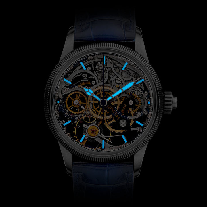 Montblanc Clock 1858 The unveiled minerva chronograph limited edition - 100 specimens 43mm skeletal manual steel 133296