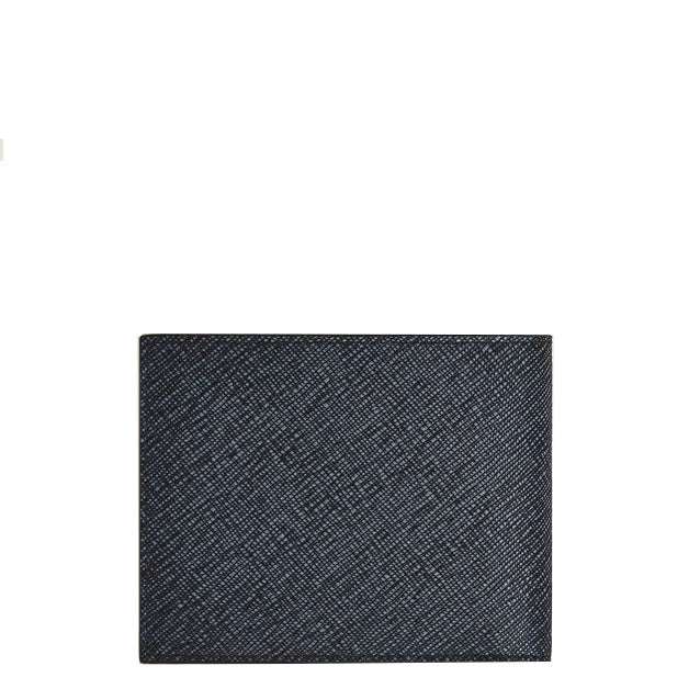 Montblanc 6 pocket wallet Sartorial leather tweed blue 220384