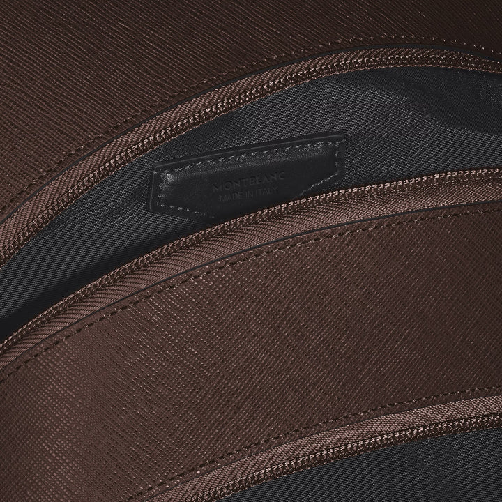 Rucsac mediu Montblanc 3 compartimente Piele sartorială Culoare Ebony 222929