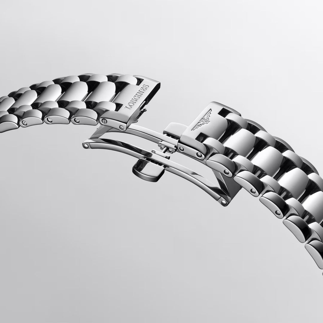 Longines Primaluna Moonphase relógio 34 mm prata aço automático L8.126.4.71.6