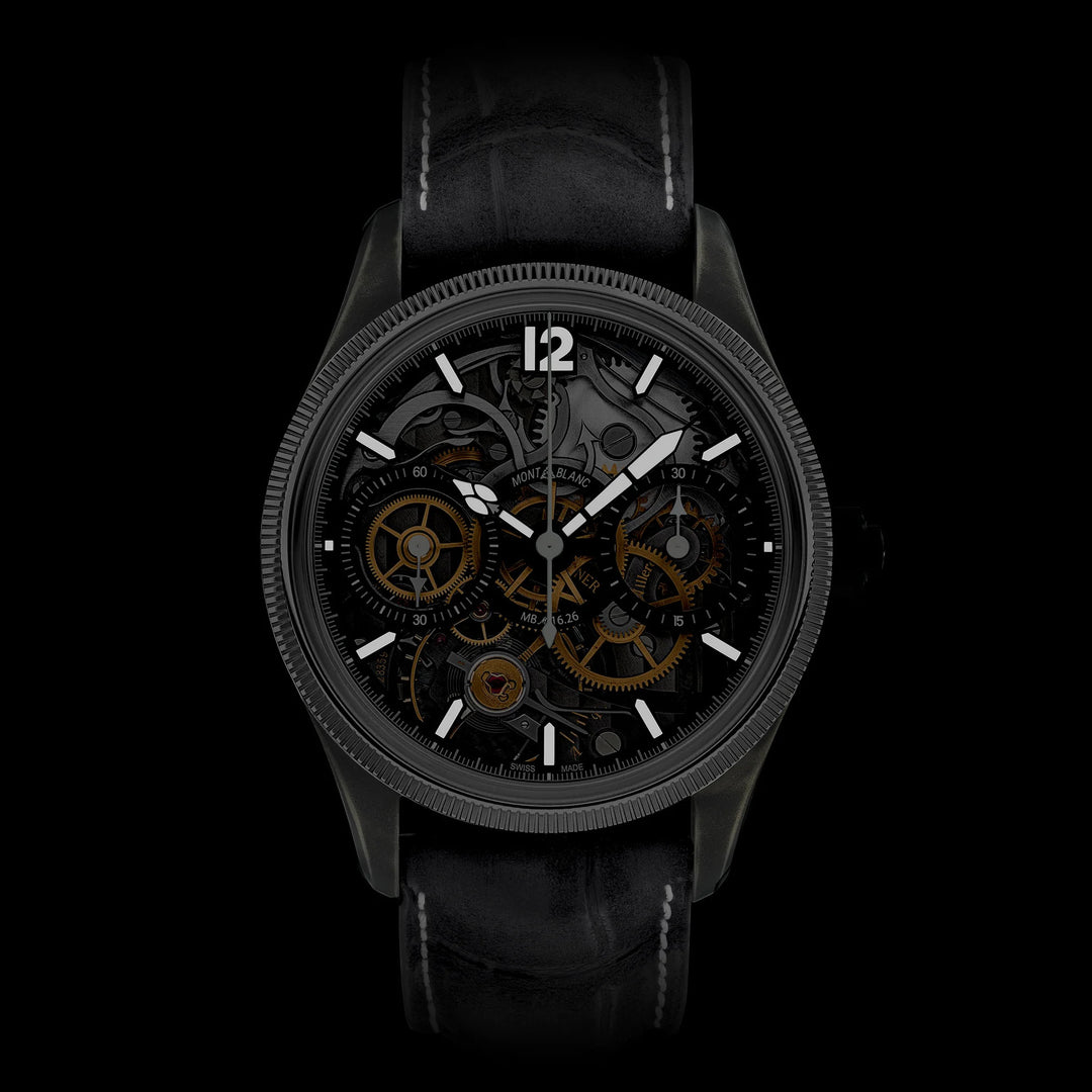 Montblanc Watch 1858 The Unveiled Secret Minerva Monopusher Chronograph limited edition - 88 specimens 43mm Manual Slopper Steel 131155