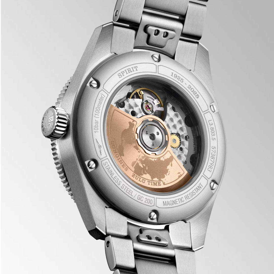 Longines Watch Spirit Zulu Zeit 1925 39 mm schwarzer automatischer Goldstahl L3.803.5.53.6