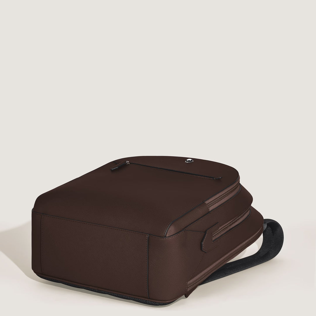 Rucsac mediu Montblanc 3 compartimente Piele sartorială Culoare Ebony 222929
