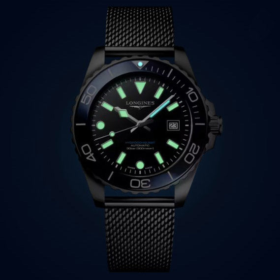 Reloj Longines Hydroconquest 39mm automático de acero negro L3.779.4.90.6