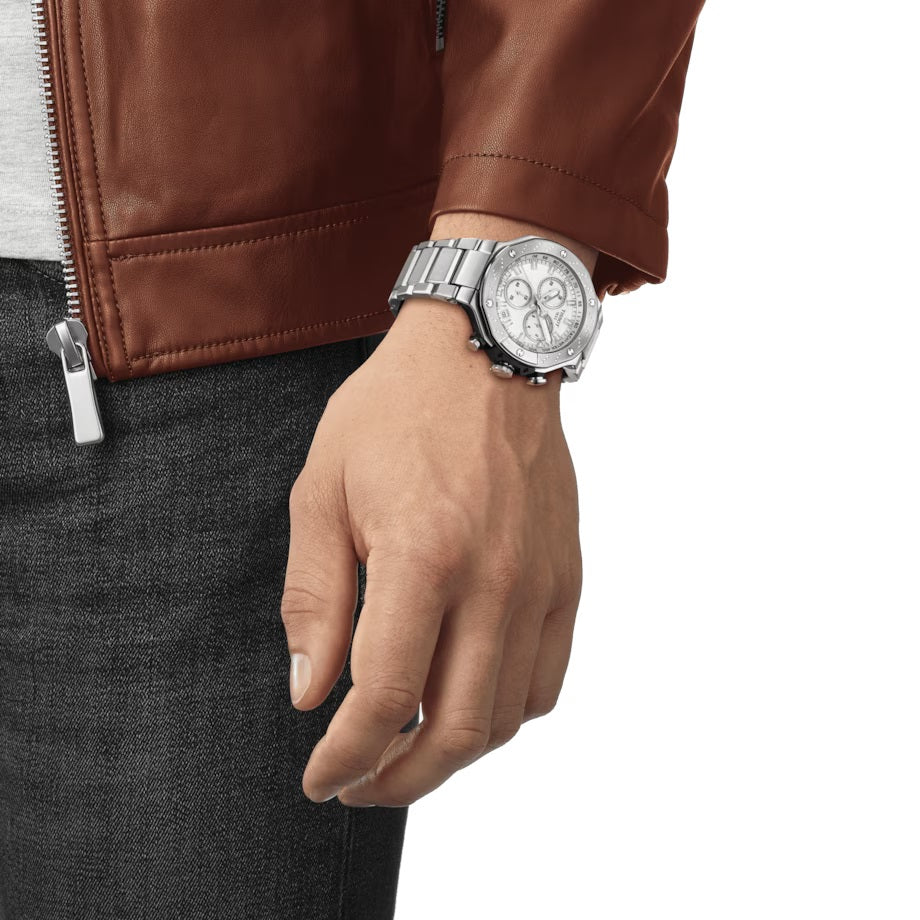Tissot T-Race 크로노 그래프 45mm Silver Watch T141.417.11.031.00