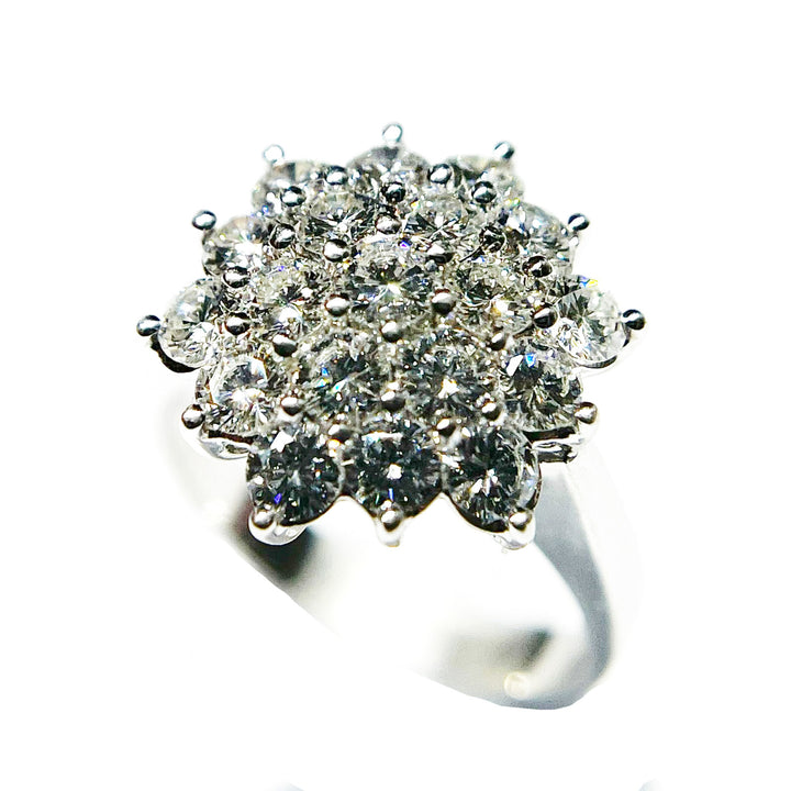 Capodagaglie River White Gold Flower 18kt Diamonds 0397a