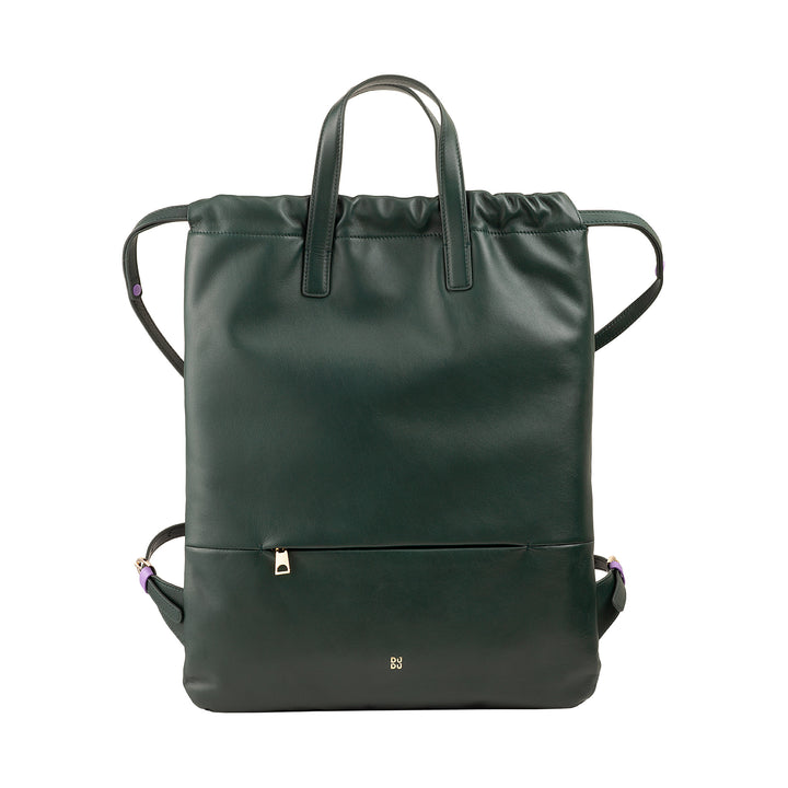 Dudu -Frauen -Rucksack in weichem Leder, Rucksack mit Kordelkordel und Magnetknopf, Doppelgriff, einfacher eleganter Rucksack