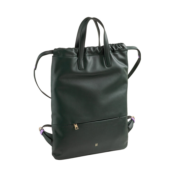 Dudu -Frauen -Rucksack in weichem Leder, Rucksack mit Kordelkordel und Magnetknopf, Doppelgriff, einfacher eleganter Rucksack