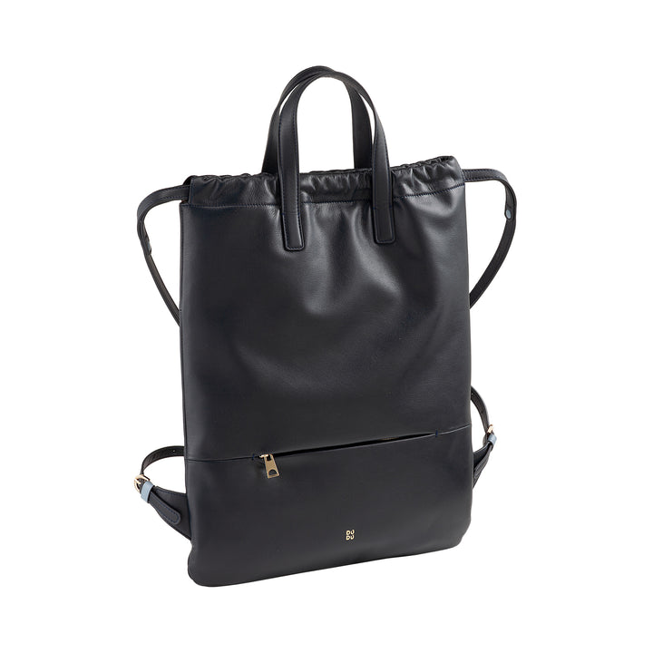 Dudu -Frauen -Rucksack in weichem Leder, Rucksack mit Kordelkordel und Magnetknopf, Doppelgriff, einfacher eleganter Rucksack