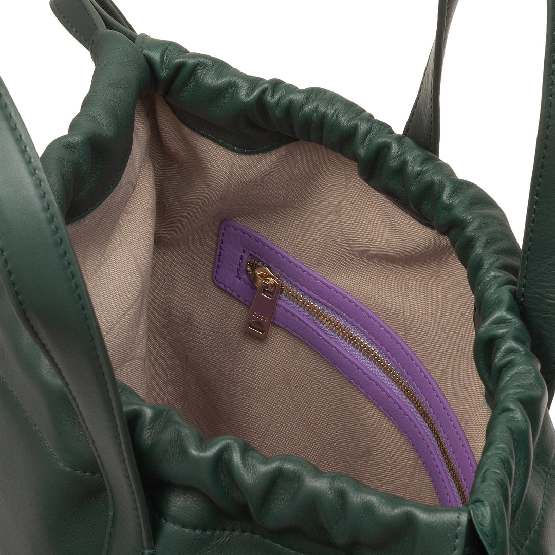 Dudu -Frauen -Rucksack in weichem Leder, Rucksack mit Kordelkordel und Magnetknopf, Doppelgriff, einfacher eleganter Rucksack