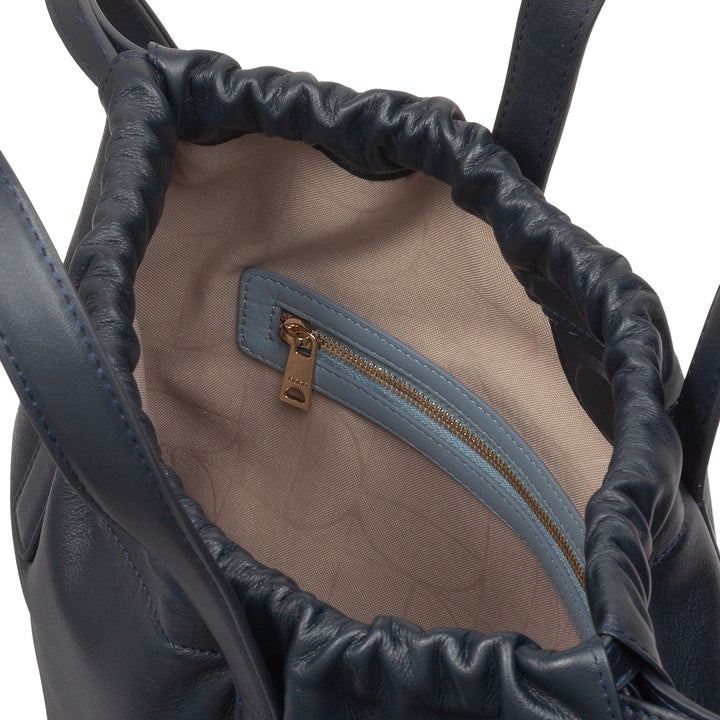 Dudu -Frauen -Rucksack in weichem Leder, Rucksack mit Kordelkordel und Magnetknopf, Doppelgriff, einfacher eleganter Rucksack