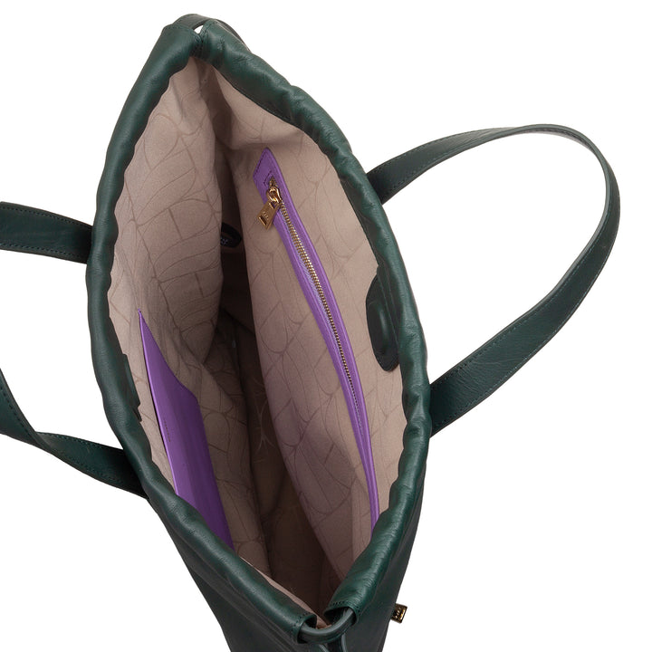 Dudu -Frauen -Rucksack in weichem Leder, Rucksack mit Kordelkordel und Magnetknopf, Doppelgriff, einfacher eleganter Rucksack