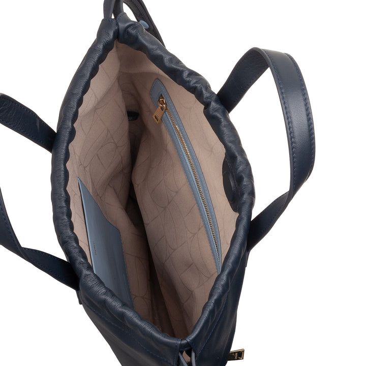 Dudu -Frauen -Rucksack in weichem Leder, Rucksack mit Kordelkordel und Magnetknopf, Doppelgriff, einfacher eleganter Rucksack