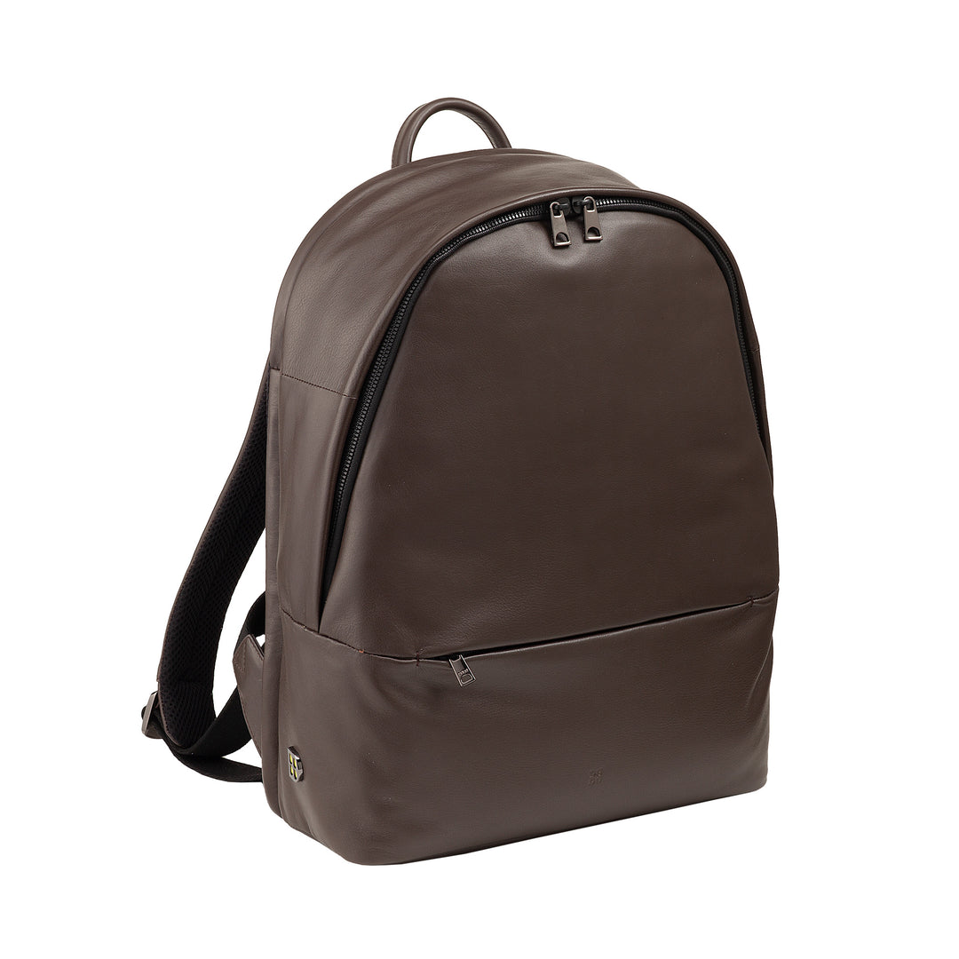 Mochila de cuero Dudu Hombres Mujeres Puerta 15L - Mochila de viaje elegante y trabaja con bolsillo acolchado para laptop (hasta 13 "), correas de hombro ajustables y diseño compacto