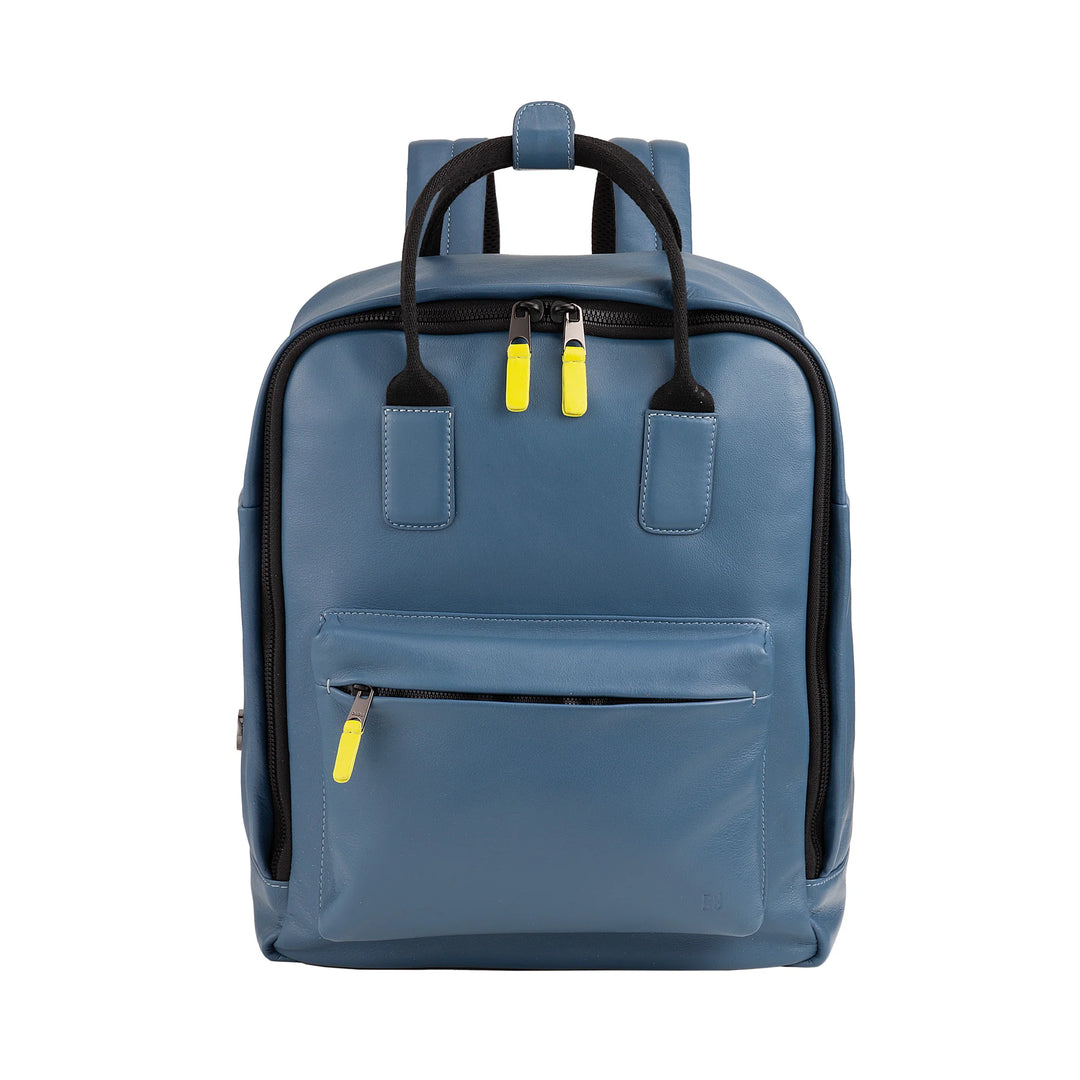 Mochila de couro DUDU para homens e mulheres – Mochila casual unissex elegante e espaçosa, 19 litros, com bolso frontal e compartimento para tablet, perfeita para trabalho, viagens e tempo livre