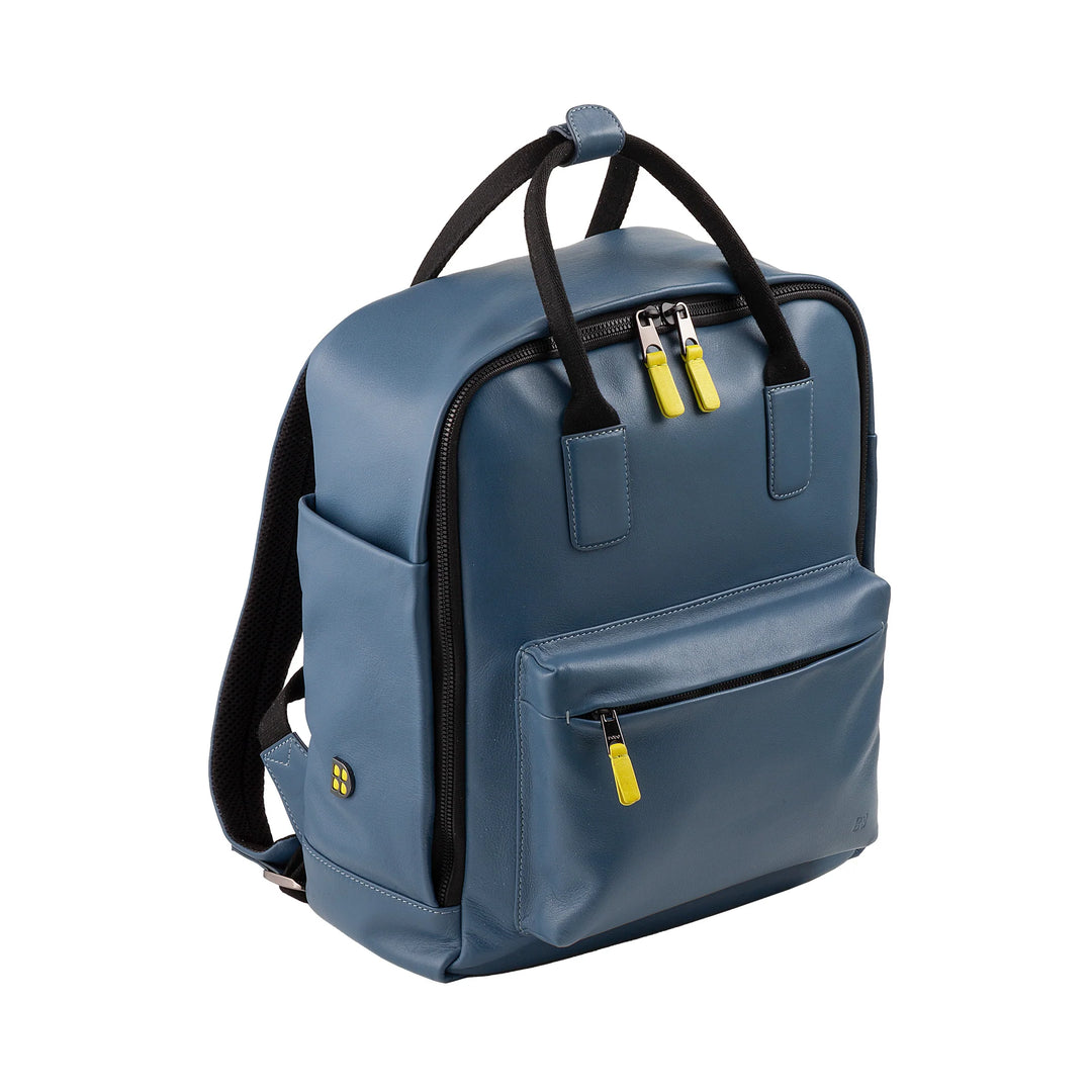 Mochila de couro DUDU para homens e mulheres – Mochila casual unissex elegante e espaçosa, 19 litros, com bolso frontal e compartimento para tablet, perfeita para trabalho, viagens e tempo livre