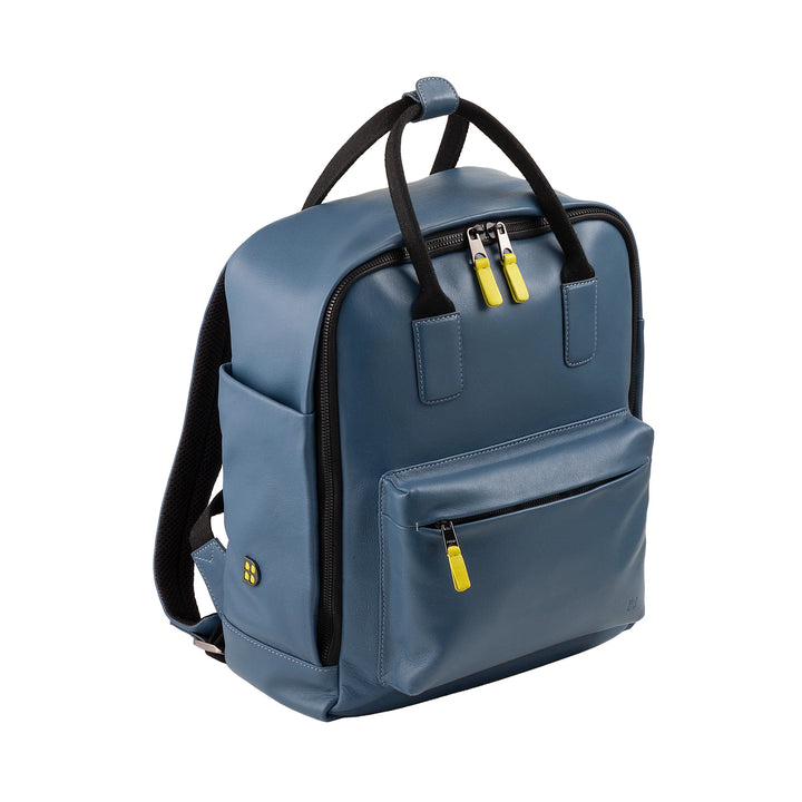 Mochila de couro DUDU para homens e mulheres – Mochila casual unissex elegante e espaçosa, 19 litros, com bolso frontal e compartimento para tablet, perfeita para trabalho, viagens e tempo livre