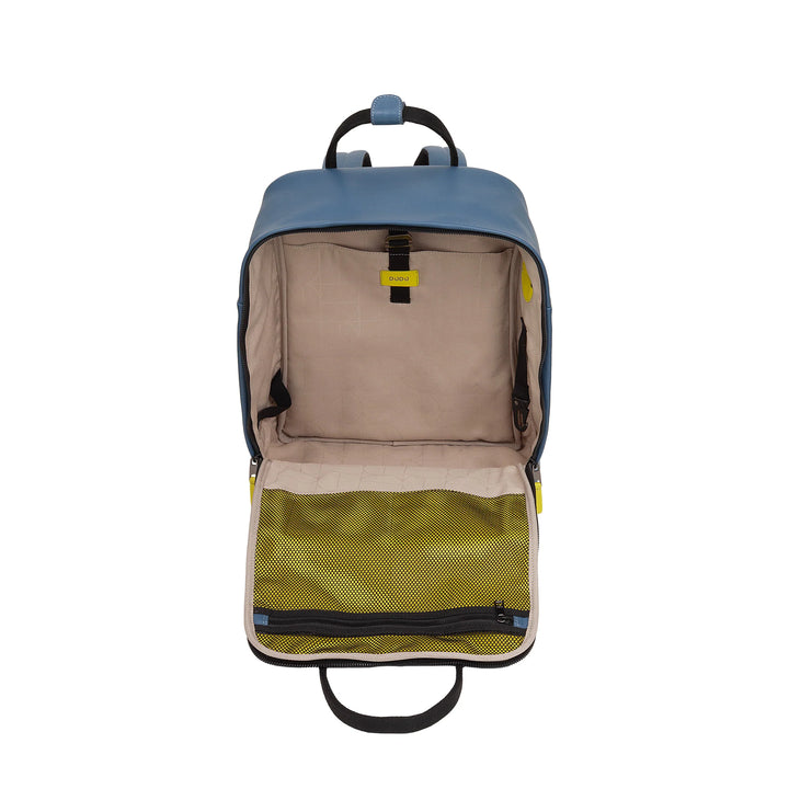 Mochila de couro DUDU para homens e mulheres – Mochila casual unissex elegante e espaçosa, 19 litros, com bolso frontal e compartimento para tablet, perfeita para trabalho, viagens e tempo livre