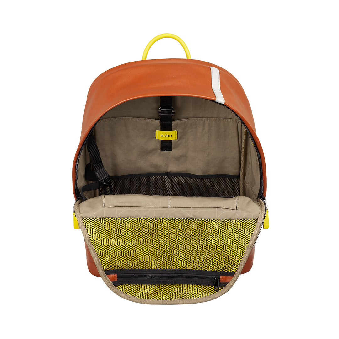 Mochila de cuero Dudu para mujeres para hombres - Diseño inspirado en tenis, mochila para PC o MacBook, respirable respaldo y correas de hombro acolchado