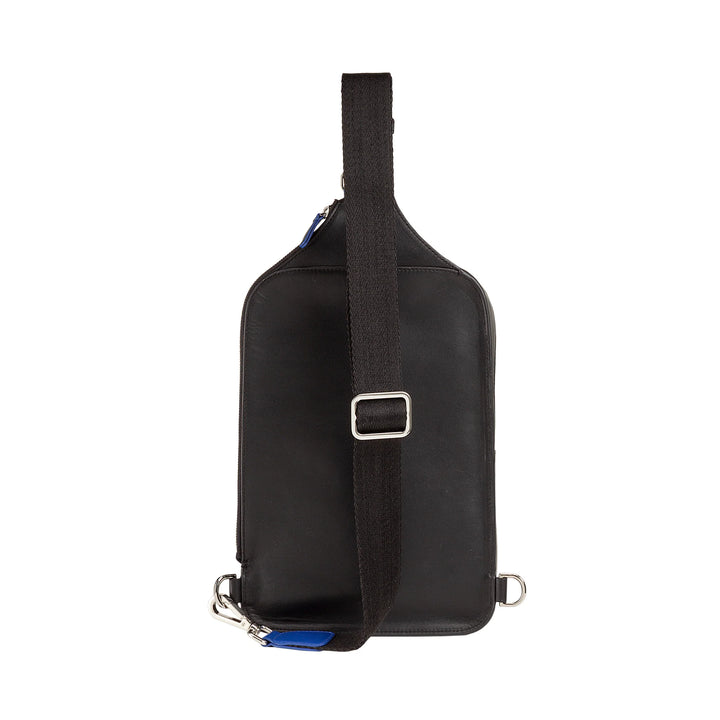 DUDU Zaino Monospalla Uomo in Pelle Porta Tablet, Borsa Borsello a Petto con Cerniera a Tracolla Regolabile