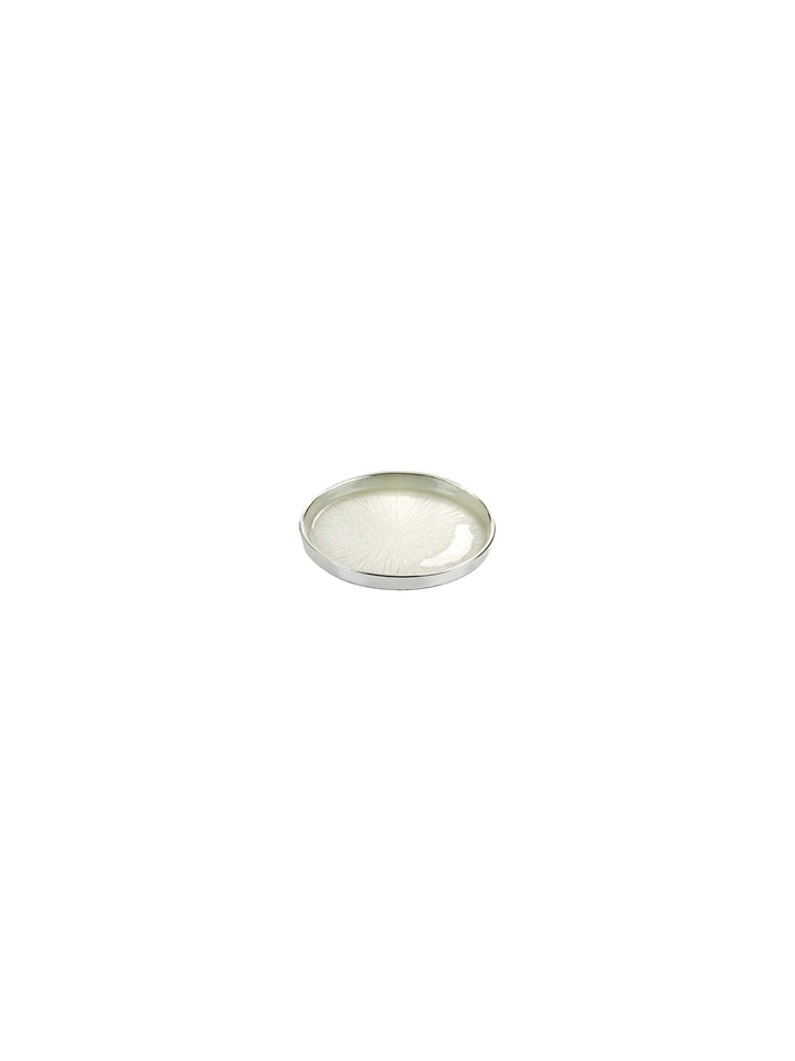 Argenesi Tray Sottobiciere Luce D. 12 cm wit glas parel zilver 0.02868