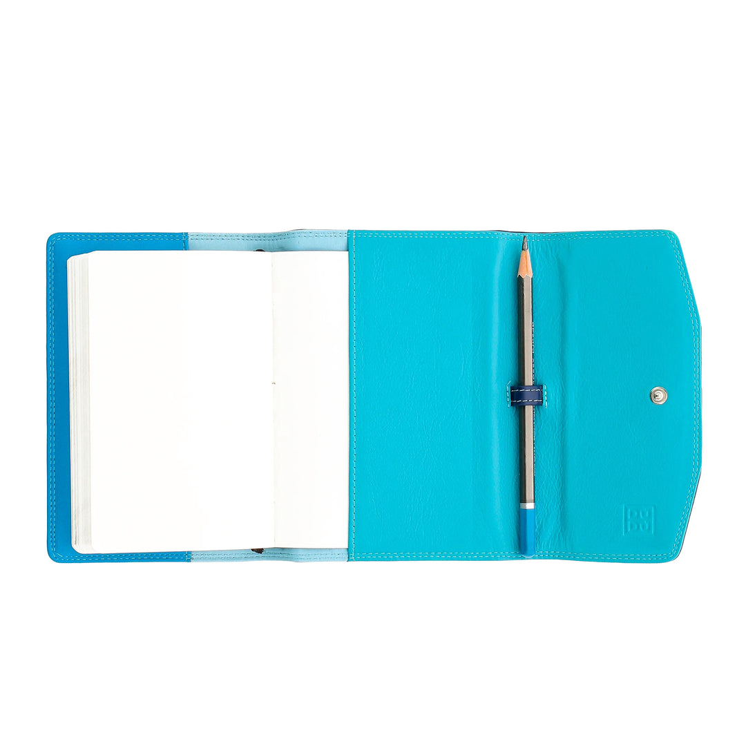 DUDU holder in soft leather agenda organizers A6 block and pencil included with button closure