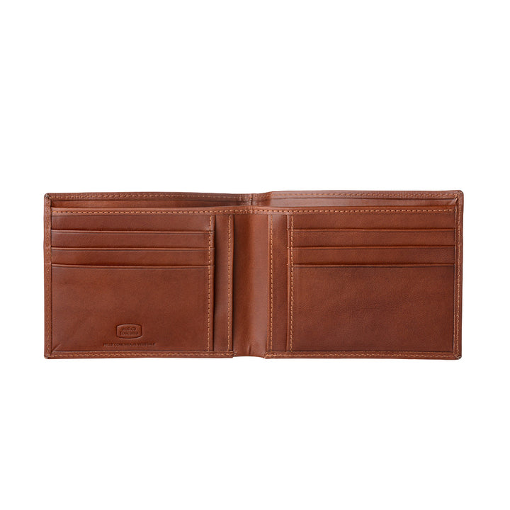 محفظة رجالية أنيقة من جلد طبيعي إيطالي مع 6 جيوب حاملي البطاقات وبطاقات