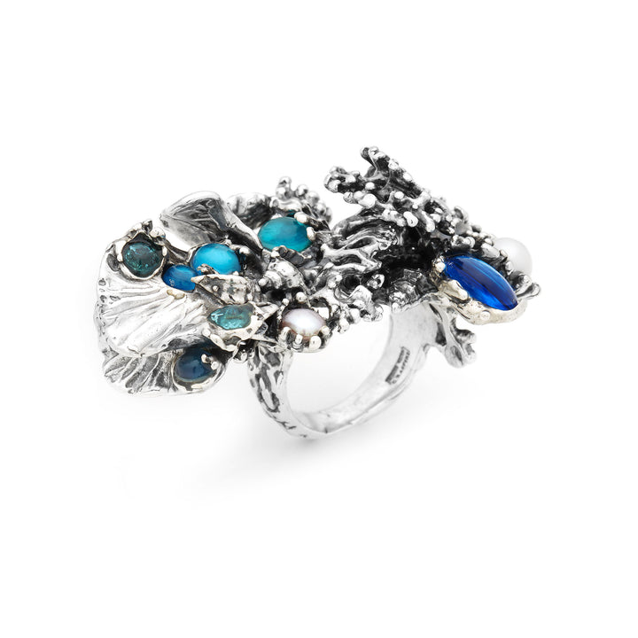 Giovanni Raspini Bague Pacific Blue Reef Floral Jungle Limited Edition Argent 925 11631