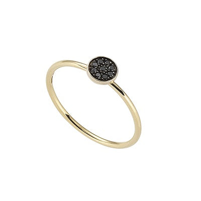 Sidalo anello Tondino oro giallo 18kt 1,20g diamanti black 0,06ct 0346A - Gioielleria Capodagli