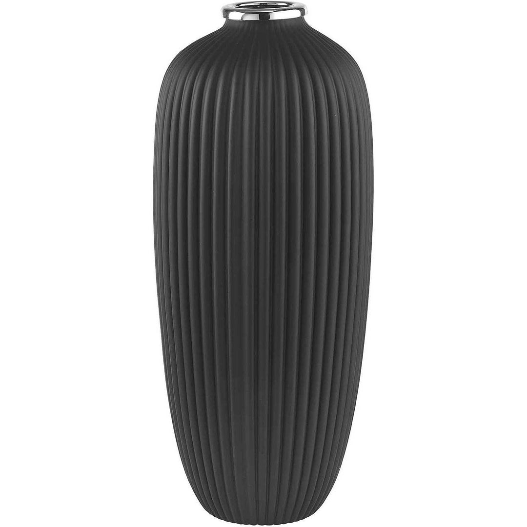 Argenesi Cramic Vase Coste 20cm H.45cm Opaco Black 1.754239