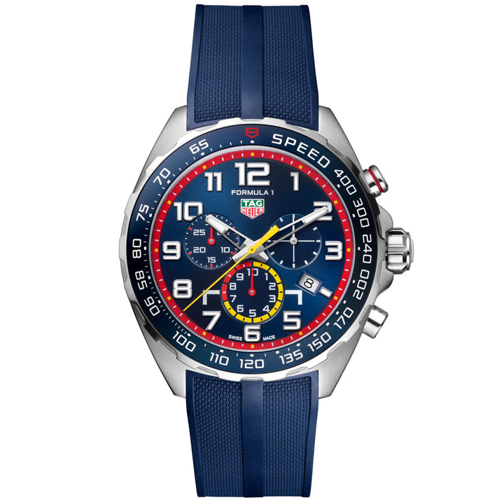 टैग Heuer घड़ी फॉर्मूला 1 लाल बुल रेसिंग संस्करण 43mm नीला क्वार्ट्ज स्टील CAZ101AL.FT8052